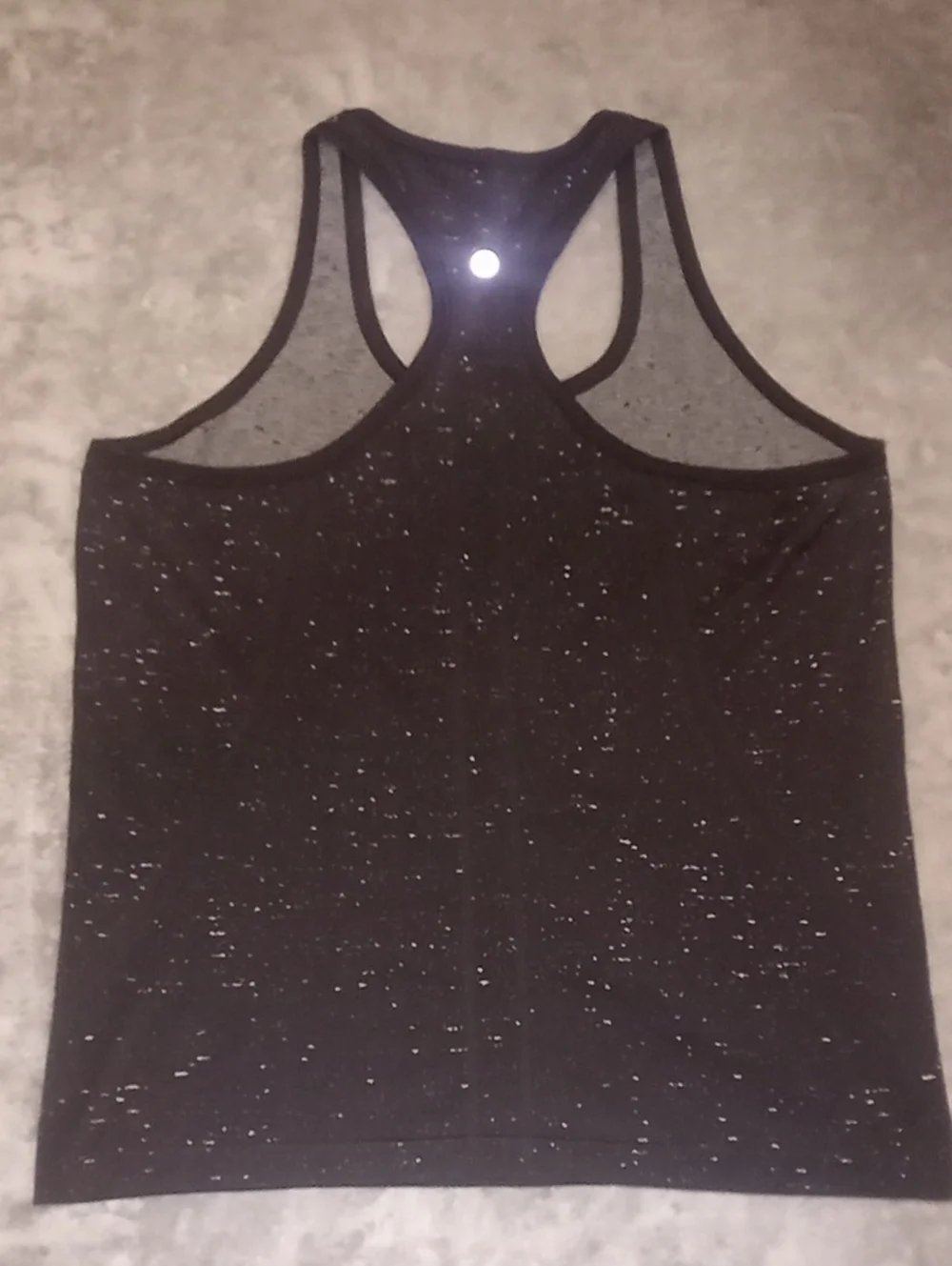 Lululemon Black Speckled Racerback Sports Tank Top Size 12